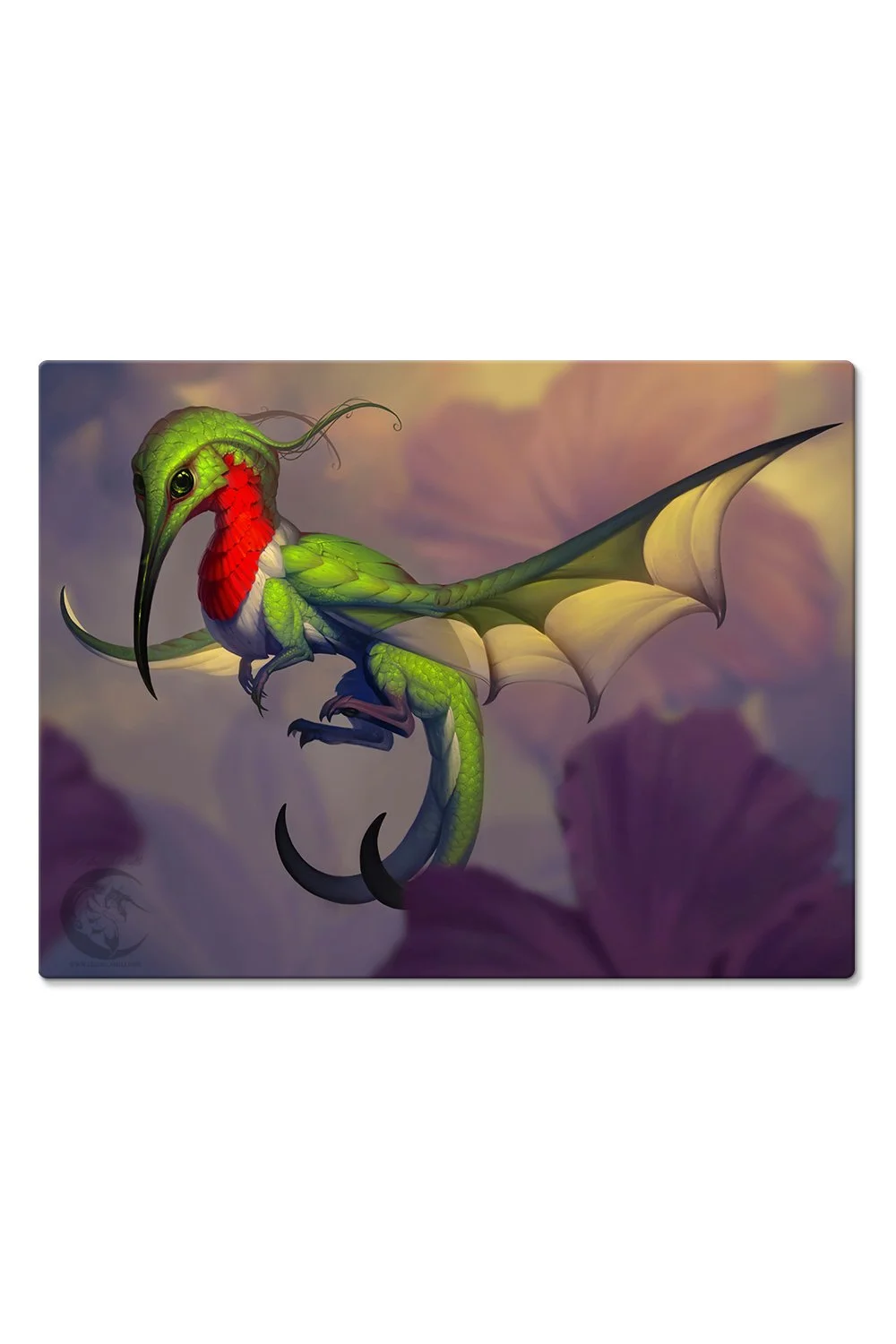 Draco Avis Hummingon - Hummingbird dragon metal print — The Art of